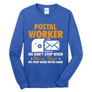 Mail Carrier Funny Gift Postal Worker S Mailman Gift Tall Long Sleeve T-Shirt