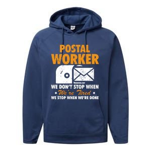 Mail Carrier Funny Gift Postal Worker S Mailman Gift Performance Fleece Hoodie