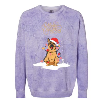 Merry Christmas Funny Xmas Christmas German Shepherd Colorblast Crewneck Sweatshirt