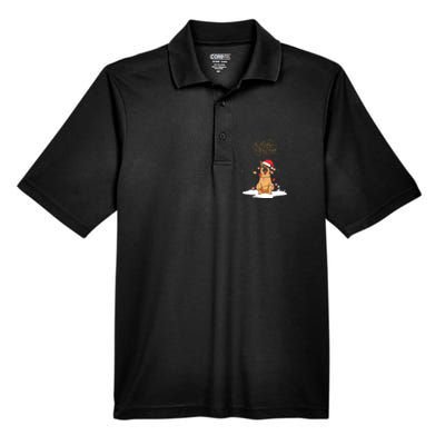 Merry Christmas Funny Xmas Christmas German Shepherd Men's Origin Performance Piqué Polo