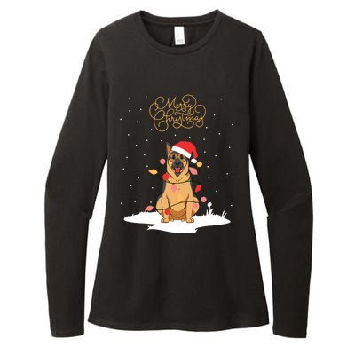 Merry Christmas Funny Xmas Christmas German Shepherd Womens CVC Long Sleeve Shirt