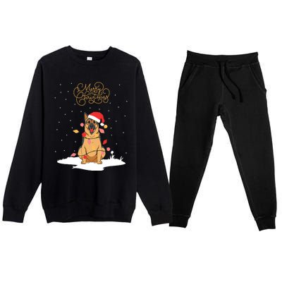 Merry Christmas Funny Xmas Christmas German Shepherd Premium Crewneck Sweatsuit Set