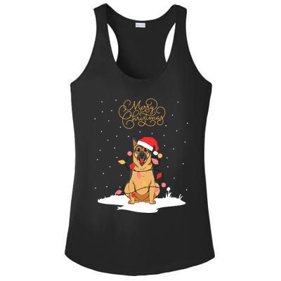 Merry Christmas Funny Xmas Christmas German Shepherd Ladies PosiCharge Competitor Racerback Tank