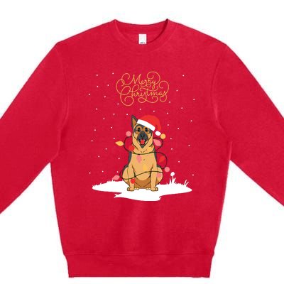 Merry Christmas Funny Xmas Christmas German Shepherd Premium Crewneck Sweatshirt