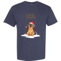 Merry Christmas Funny Xmas Christmas German Shepherd Garment-Dyed Heavyweight T-Shirt