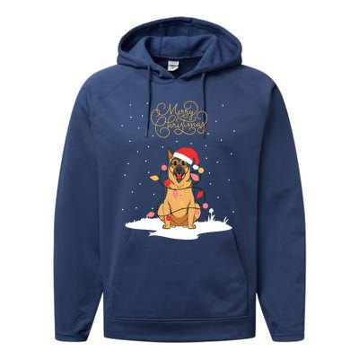 Merry Christmas Funny Xmas Christmas German Shepherd Performance Fleece Hoodie