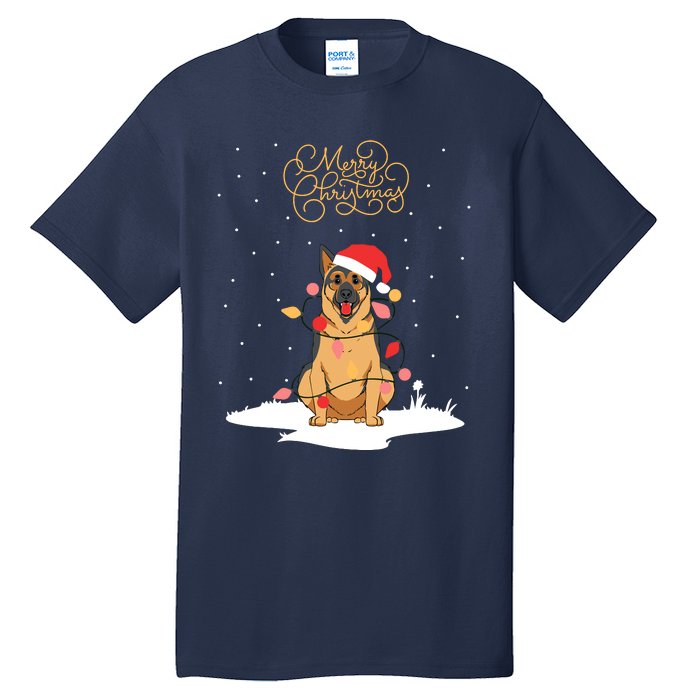 Merry Christmas Funny Xmas Christmas German Shepherd Tall T-Shirt