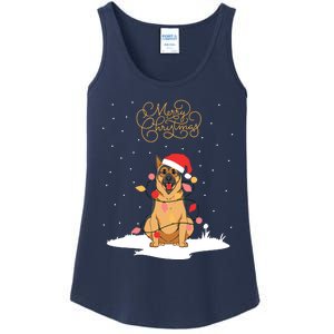 Merry Christmas Funny Xmas Christmas German Shepherd Ladies Essential Tank