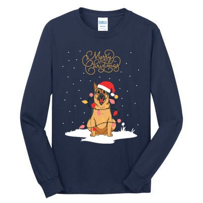 Merry Christmas Funny Xmas Christmas German Shepherd Tall Long Sleeve T-Shirt