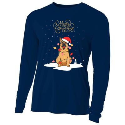 Merry Christmas Funny Xmas Christmas German Shepherd Cooling Performance Long Sleeve Crew