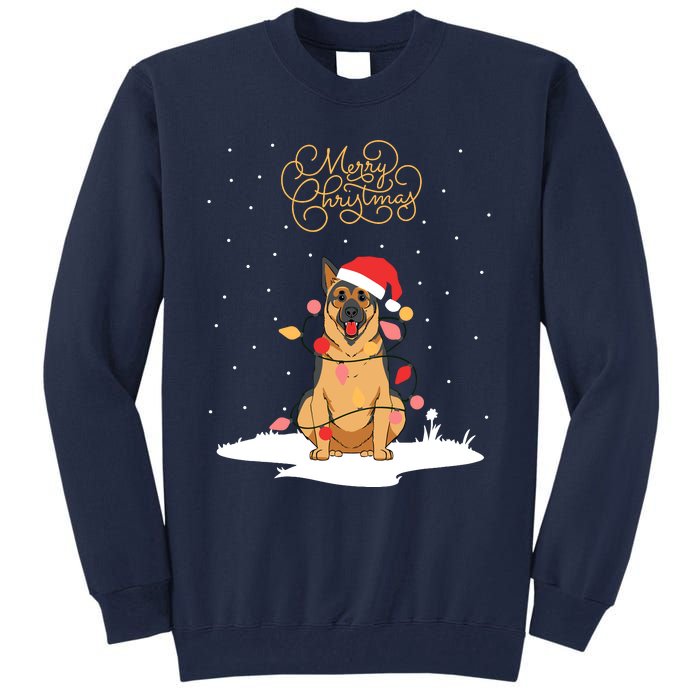 Merry Christmas Funny Xmas Christmas German Shepherd Tall Sweatshirt