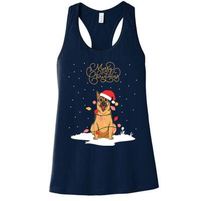 Merry Christmas Funny Xmas Christmas German Shepherd Women's Racerback Tank