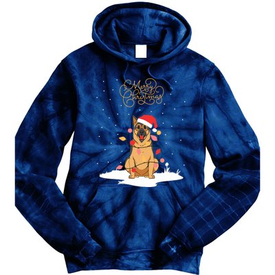 Merry Christmas Funny Xmas Christmas German Shepherd Tie Dye Hoodie