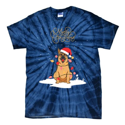 Merry Christmas Funny Xmas Christmas German Shepherd Tie-Dye T-Shirt