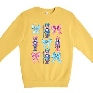 Merry Christmas Funny Nutcracker Coquette Bow Pin.K Gift Premium Crewneck Sweatshirt