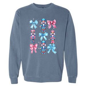 Merry Christmas Funny Nutcracker Coquette Bow Pin.K Gift Garment-Dyed Sweatshirt