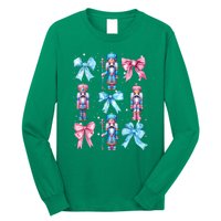 Merry Christmas Funny Nutcracker Coquette Bow Pin.K Gift Long Sleeve Shirt