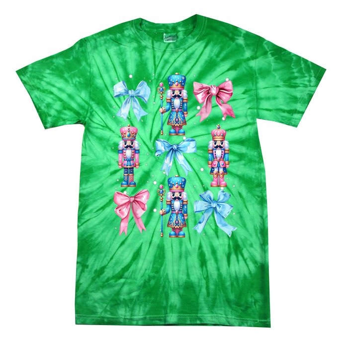 Merry Christmas Funny Nutcracker Coquette Bow Pin.K Gift Tie-Dye T-Shirt