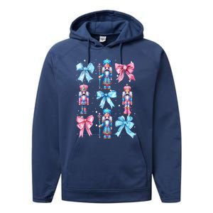 Merry Christmas Funny Nutcracker Coquette Bow Pin.K Gift Performance Fleece Hoodie