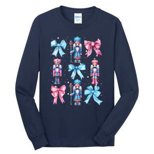 Merry Christmas Funny Nutcracker Coquette Bow Pin.K Gift Tall Long Sleeve T-Shirt