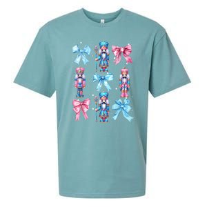 Merry Christmas Funny Nutcracker Coquette Bow Pin.K Gift Sueded Cloud Jersey T-Shirt