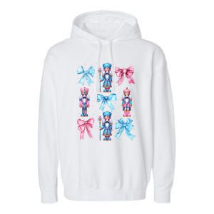 Merry Christmas Funny Nutcracker Coquette Bow Pin.K Gift Garment-Dyed Fleece Hoodie