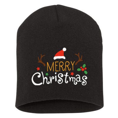 Merry Christmas Family Matching Outfits Xmas Short Acrylic Beanie