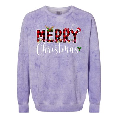 Merry Christmas Festive Cute Holiday Colorblast Crewneck Sweatshirt