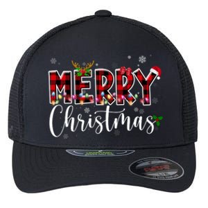 Merry Christmas Festive Cute Holiday Flexfit Unipanel Trucker Cap