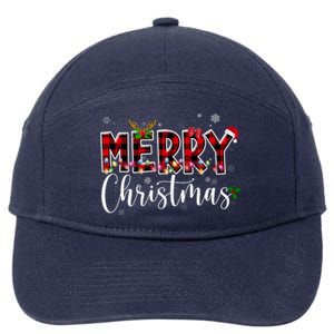 Merry Christmas Festive Cute Holiday 7-Panel Snapback Hat