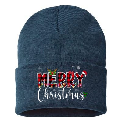 Merry Christmas Festive Cute Holiday Sustainable Knit Beanie