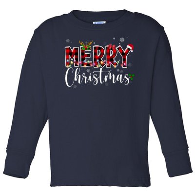 Merry Christmas Festive Cute Holiday Toddler Long Sleeve Shirt