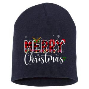 Merry Christmas Festive Cute Holiday Short Acrylic Beanie