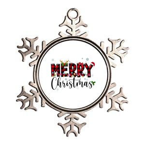 Merry Christmas Festive Cute Holiday Metallic Star Ornament