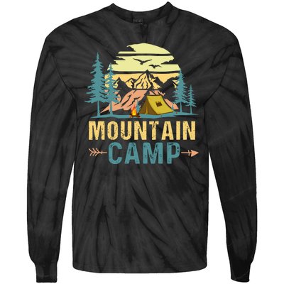 Mountain Camp For Camping Tie-Dye Long Sleeve Shirt