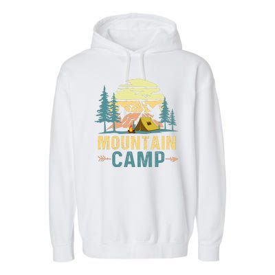 Mountain Camp For Camping Garment-Dyed Fleece Hoodie