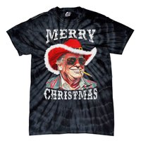 Merry Christmas Funny Trump Western Cowboy Matching Family Tie-Dye T-Shirt