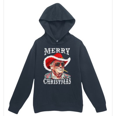 Merry Christmas Funny Trump Western Cowboy Matching Family Urban Pullover Hoodie