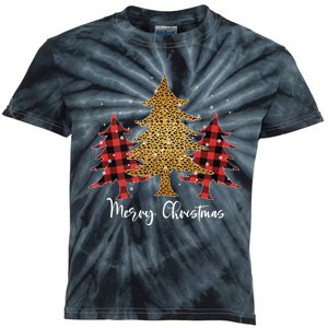 Merry Christmas For Women Leopard Plaid Tree Tank Top Kids Tie-Dye T-Shirt