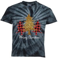 Merry Christmas For Women Leopard Plaid Tree Tank Top Kids Tie-Dye T-Shirt