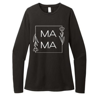 Mama Cute Flower Mother's Day Gift Womens CVC Long Sleeve Shirt