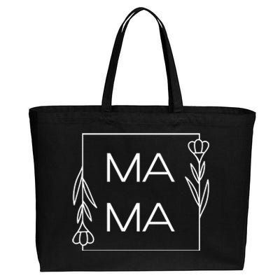 Mama Cute Flower Mother's Day Gift Cotton Canvas Jumbo Tote