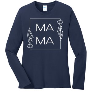 Mama Cute Flower Mother's Day Gift Ladies Long Sleeve Shirt