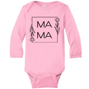 Mama Cute Flower Mother's Day Gift Baby Long Sleeve Bodysuit