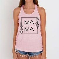 Mama Cute Flower Mother's Day Gift Women's Knotted Racerback Tank