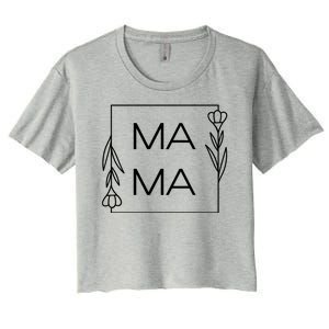 Mama Cute Flower Mother's Day Gift Women's Crop Top Tee