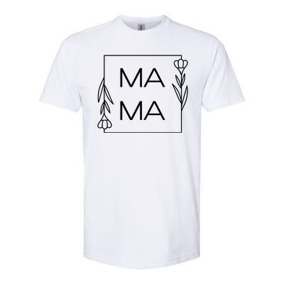 Mama Cute Flower Mother's Day Gift Softstyle® CVC T-Shirt