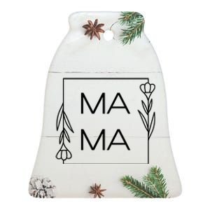 Mama Cute Flower Mother's Day Gift Ceramic Bell Ornament