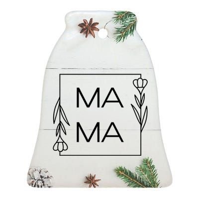 Mama Cute Flower Mother's Day Gift Ceramic Bell Ornament