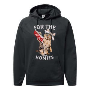 Milk Cat For The Homies Lover Kids Women Performance Fleece Hoodie